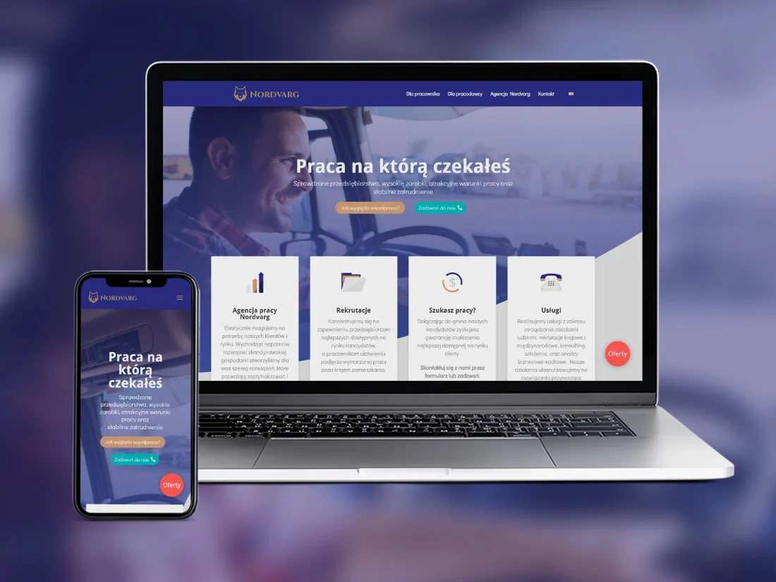 Portfolio mockup - Nordvarg Fizjologo - strona internetowa
